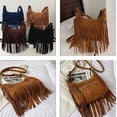 thumbnail image 3 of CoCopeaunts Women Tassel Faux Suede Leather Fashion Purse Crossbody Bags Hobo Bag Boho Evening Handbag, 3 of 7