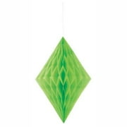 Unique Industries Lime Green 14" Diamond Shaped Paper Hanging Pom Pom