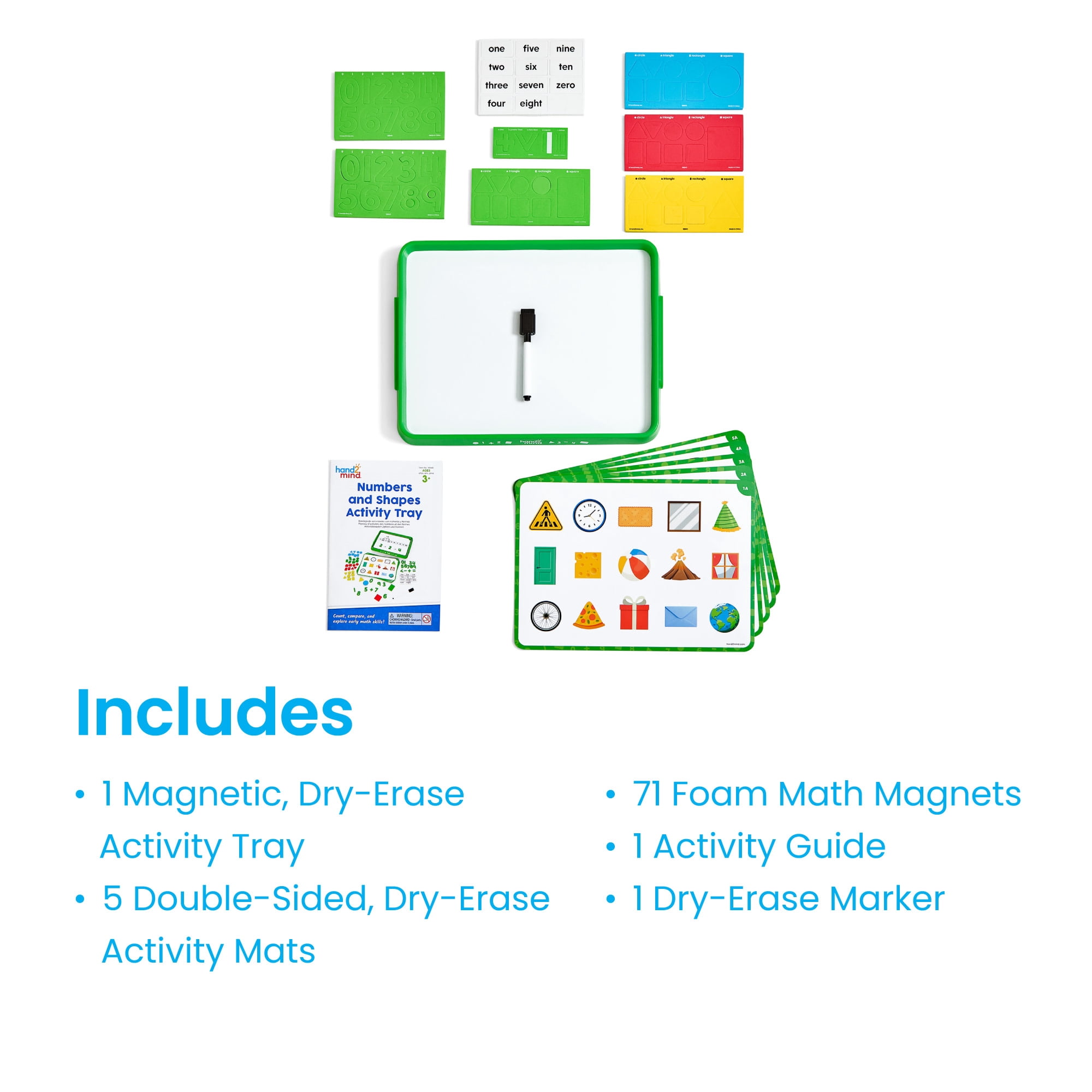hand2mind Numbers and Shapes Activity Tray, Includes 10 Activities, Ages 3+