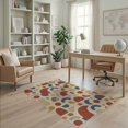thumbnail image 2 of ODIKA 4'x6' Beige Multicolor Geometric Abstract Washable Area Rug Contemporary Mid Century Scattered Shapes Arches Circles Forms for Dorm Room, Small Living Stain Resistant Low Profile, Easy Care, 2 of 7
