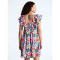 thumbnail image 3 of Free Assembly Women's and Women's Plus Square Neck Flutter Sleeve Mini Dress, XS-4X, 3 of 5