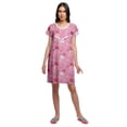 thumbnail image 3 of Moomaya Printed Nightdress Short Sleeve Cotton Womens Lace Neckline Nightwear, 3 of 6