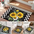thumbnail image 5 of 2x3 Ft Entryway Area Rug, Yellow White Sunflower Kitchen Rug Runner Washable Floor Mat, Leaves Oil Painting Retro Non Slip Indoor Door Mat Throw Carpet for Bathroom Living Room Bedroom, 5 of 8