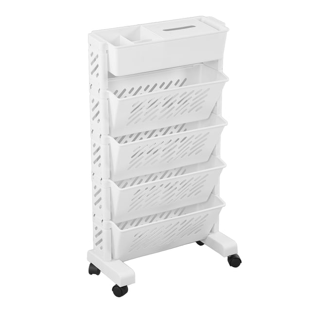 Estante de almacenamiento, estante organizador de almacenamiento blanco, estantería portátil, estantería móvil, eficiencia óptima