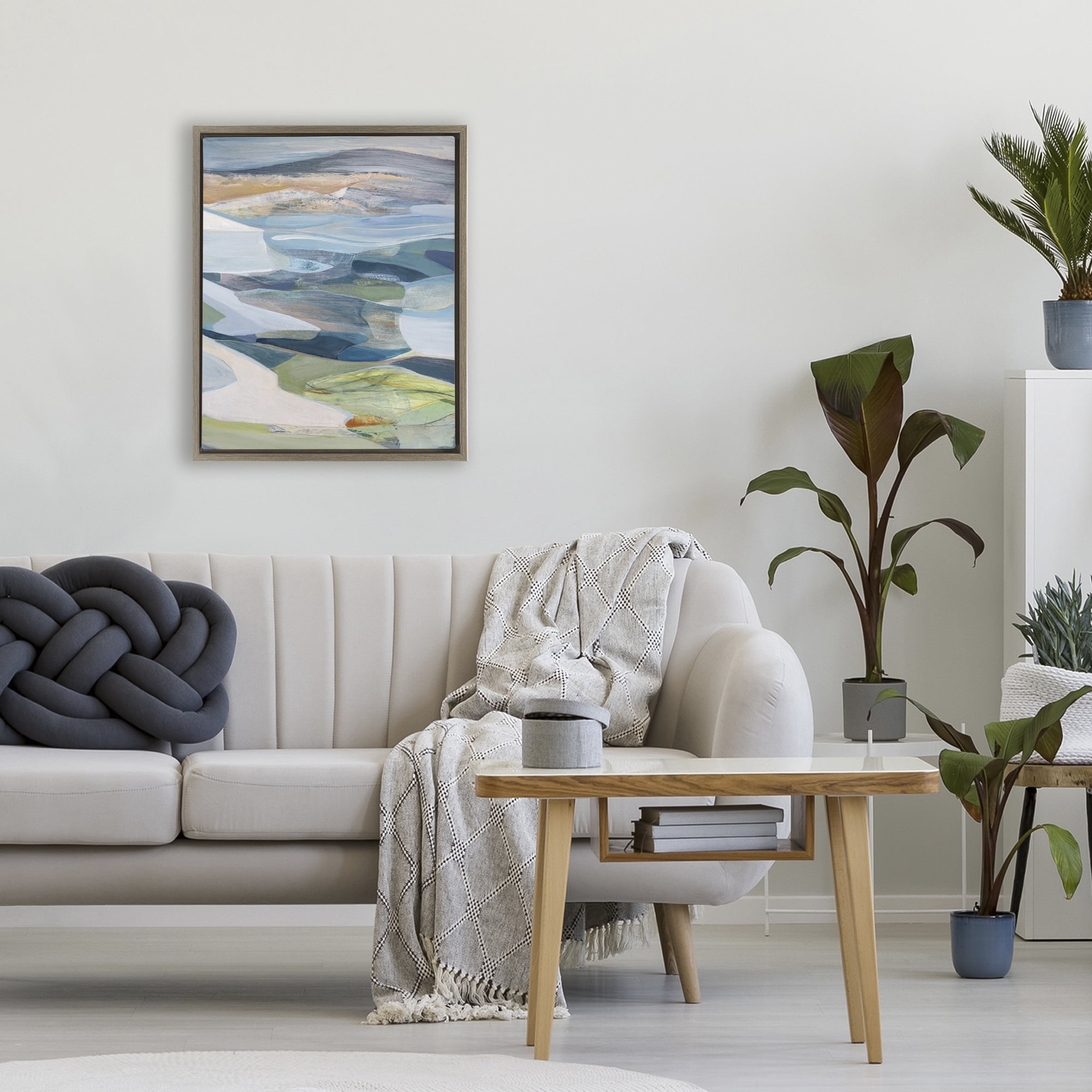 Stupell Industries Shifting Horizons Distortion Brown Framed Floater Canvas Wall Art, design by Farren Lee