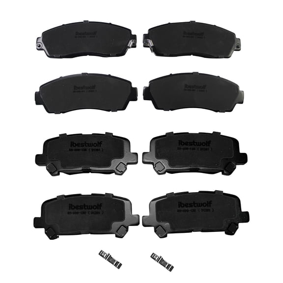 BST BSSPF Front and Rear Ceramic Brake Pads for 2011-2017 Honda Odyssey, Disc Brake Pad Replacement P-1521 P-1281