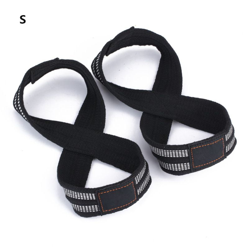 WEIGHT STRAPS  Fig 8's Power Weight Lifting Straps heavy duty 1 Pair WHITE