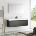 thumbnail image 2 of Fresca Mezzo 60" Black Wall Hung Double Sink Modern Bathroom Vanity w/ Medicine Cabinet, 2 of 7