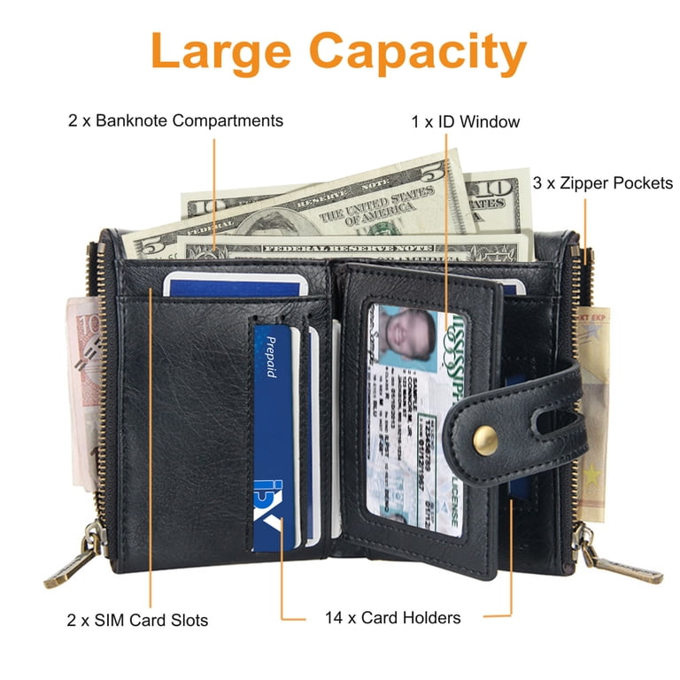TSV Bifold Leather Wallet with Anti-Theft Chain photo 4