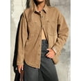 thumbnail image 2 of EMMIOL Women's Y2K Oversized Denim Shirt Jacket Long Sleeve Button Down Distressed Jean Blouse 2026 Spring Trendy Casual Denim Top, 2 of 6