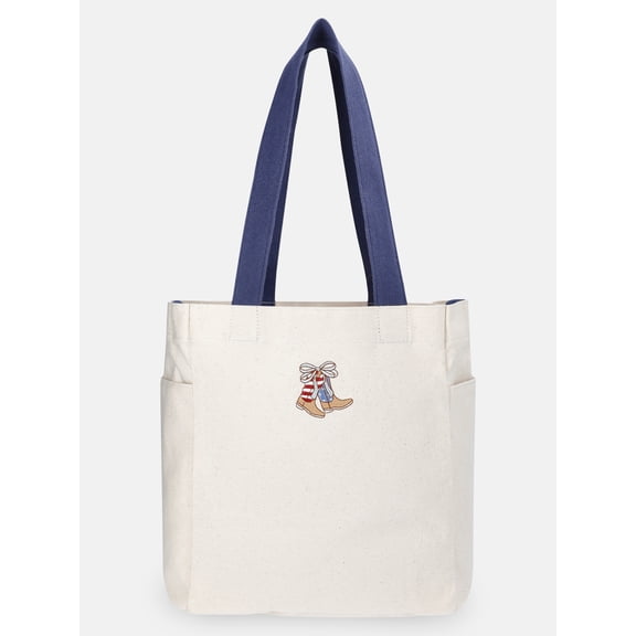 No Boundaries Women's Americana North/South Tote Bag, Natural