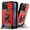 Red, variant on For Apple iPhone 14 Pro Max (6.7") Wallet Case Design with Camera Protection, Card Slot & Ring Stand Magnetic Car Mount Phone Case Cover by Xpression - Blue