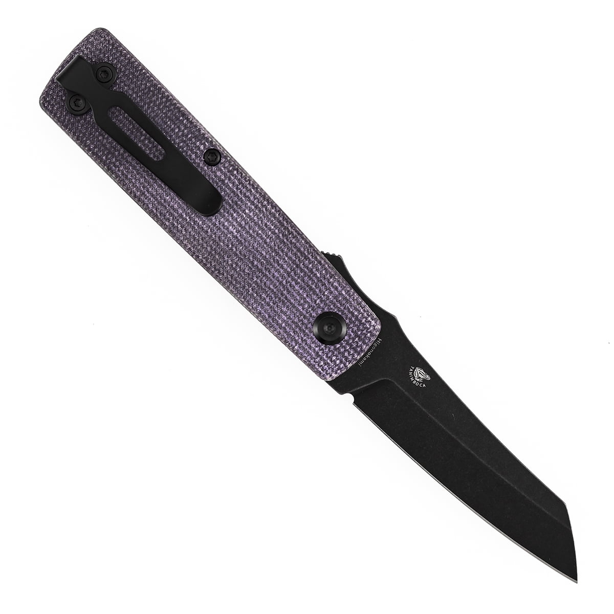 Tenable Higonokami Folding Pocket Knife,3.02'' Black Stonewashed D2 Blade,Purple Micarta Handle,B2135A1