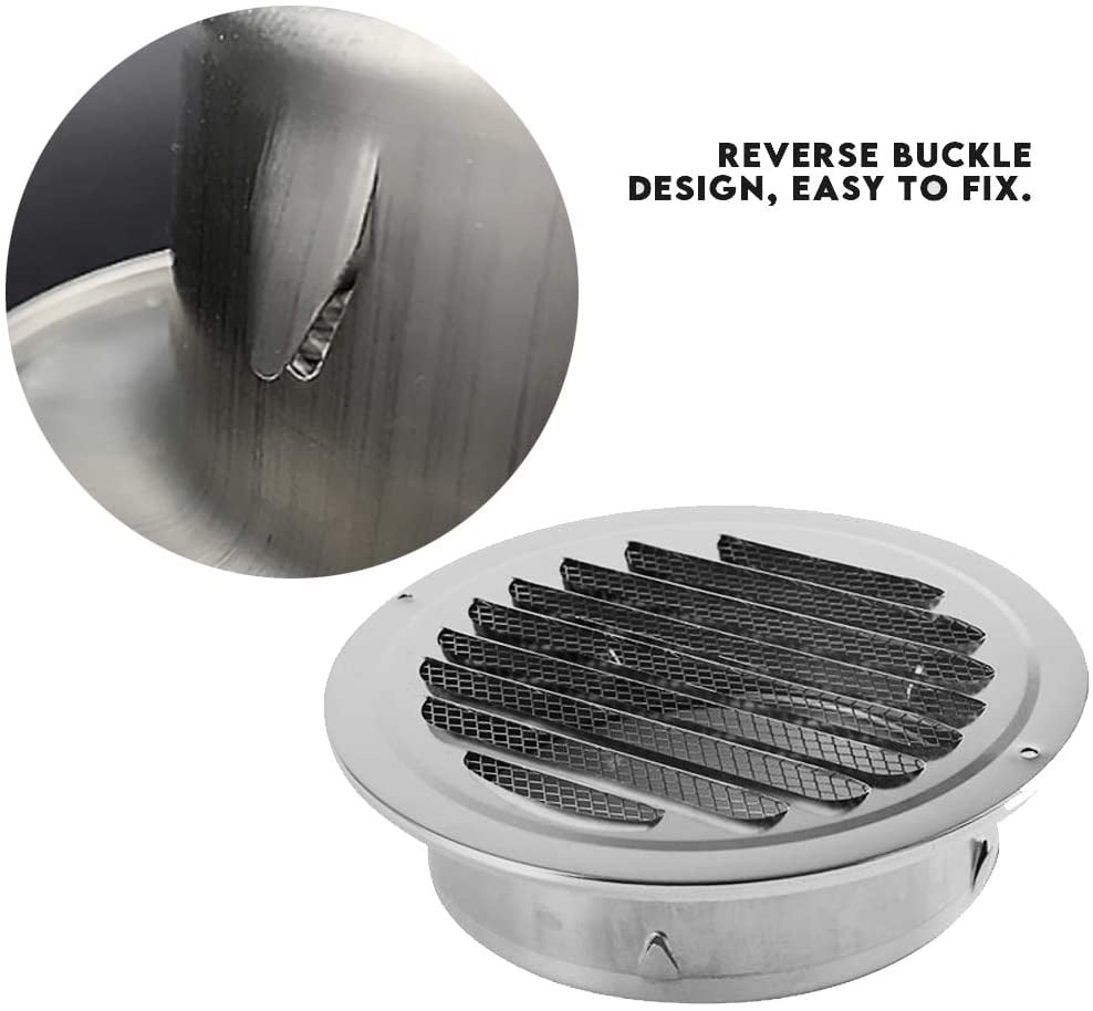 Stainless Steel Air Vent Sphere Ventilation Grille Thicken Hood Wall Mount Exhaust Covers for Bathroom Vents Kitchen Fan and Vents 180mm