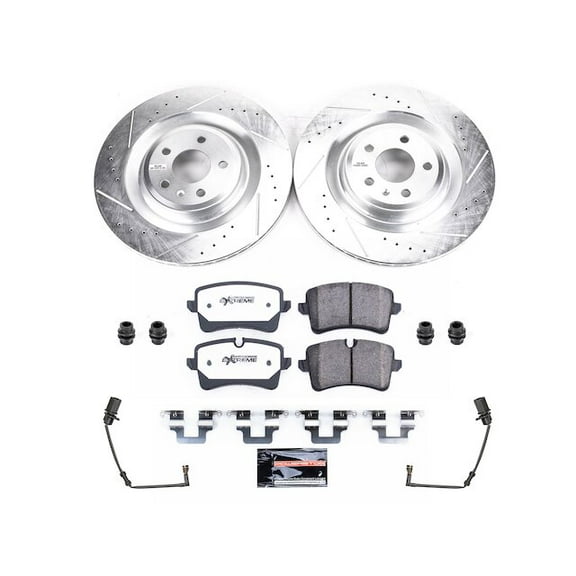 Rear Brake Pad and Rotor Kit - Compatible with 2013 - 2018 Audi S8 2014 2015 2016 2017
