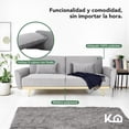 thumbnail image 4 of Sofá Cama Reclinable Para 3 Personas Poliéster Tipo Terciopelo Kingshouse gris 5, 4 of 8