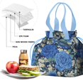 thumbnail image 4 of Pioneer Flower Floral Print Pattern Drawstring Lunch Bag Women - Drawstring Lunch Bag Insulated for Work Office - Stain-Resistant Large Lunchbags for Women with Multi-Pockets, 4 of 6
