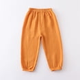 thumbnail image 6 of OYXSER Boys Girls Cotton Linen Pants Child Basic Plain Solid Trousers Big Kids Elastic Waist Long Pants Bloomers, 6 of 6