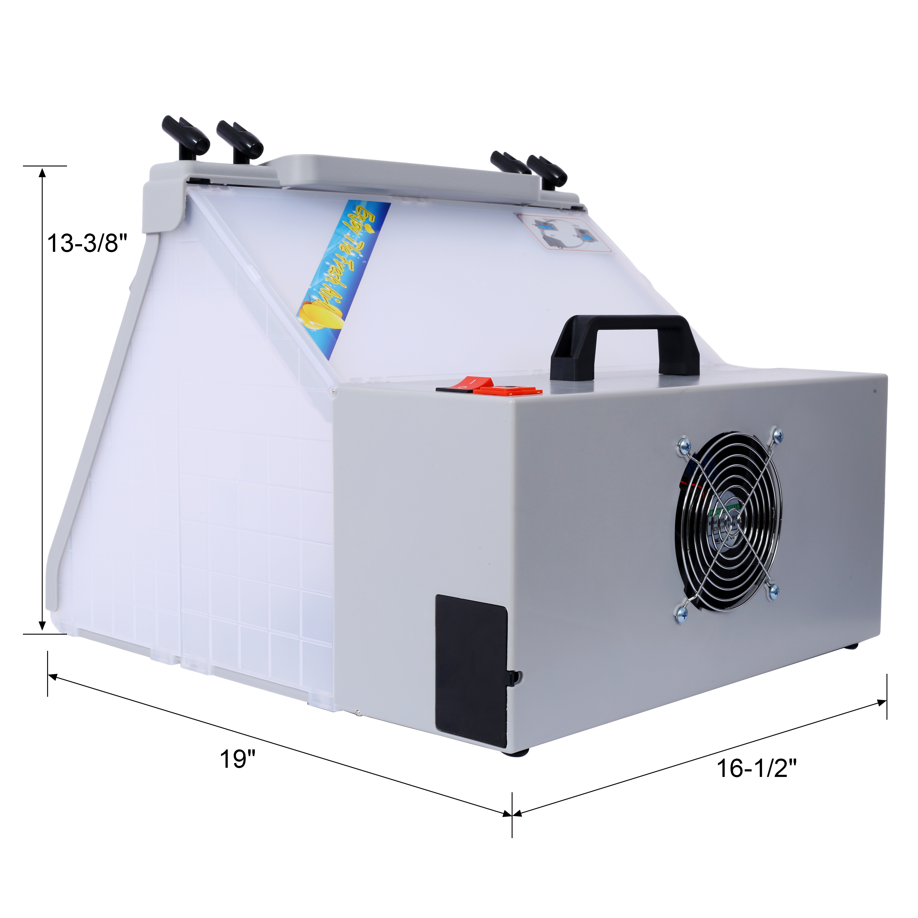 Airbrush Spray Booth with 3 LED Lights 4 Holders for Crafts Cakes
