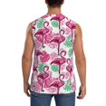 thumbnail image 4 of Uemuo Flamingo Pattern Men's Sleeveless T-Shirt,Muscle Athletic Tank Top, Moisture-wicking Quick-dry Breathable Classic Tee Top for Gym Run Outdoor Sports-XX-Large, 4 of 8