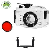 Seafrogs 60M/195FT Underwater Camera Housing Kit for Olympus TG-6 TG6 with Fisheye White