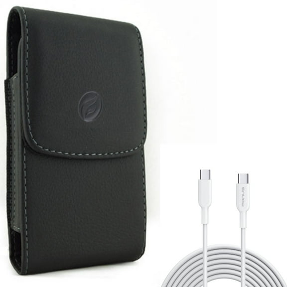 For Galaxy A54 /A53 /A33 - 6ft Long Type-C Cable w Case Belt Clip, PD Fast Charger Cord Power Wire, Leather Holster Cover for Samsung Galaxy A54 /A53 /A33 5G