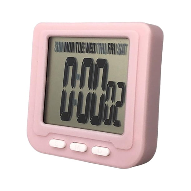 Temporizador de cocina digital Mini temporizador de cuenta de regresiva Reloj despertador para cocinar Hornear Estudiar Rosado Soledad Mini reloj despertador