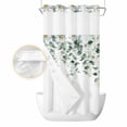thumbnail image 2 of Spring Floral No Hook Shower Curtain Waterproof, Bathroom Curtains with Snap in Liners and See Through Top Window, Eucalyptus Leaves Watercolor Pastoral Hotel Style Bathtub Curtains Shower 36"Wx72"L, 2 of 8