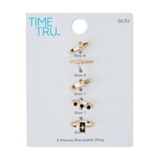 Time and Tru Women's Black Stone Stacking Rings, 5-Pack