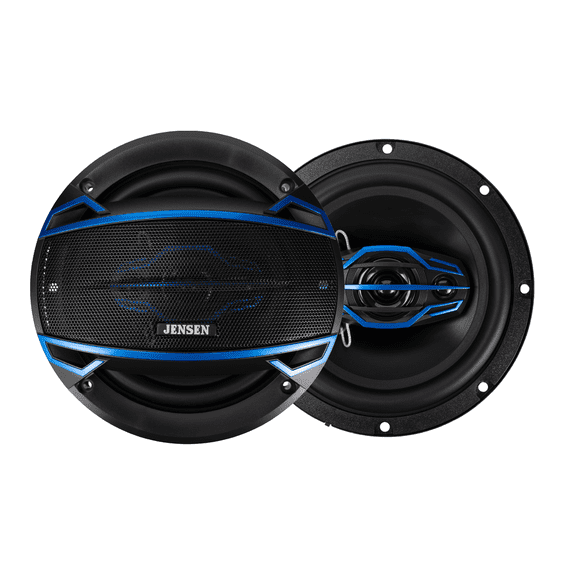 Jensen JS6504 6.5" 4-Way Car Speakers Pair, 160W Peak Power, 40W RMS, Coaxial