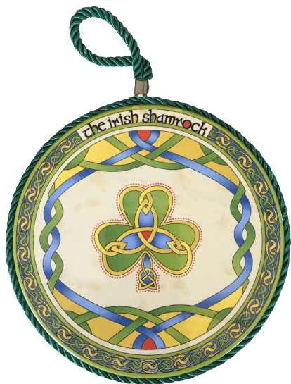 Royal Tara Shamrock Irish Weave Rope Plaque and Pot Stand - Diameter 7 ...