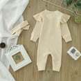 thumbnail image 4 of Sngxgn Baby cute design Bodysuit Short Sleeve Baby Clothes for Girl(Beige,70), 4 of 5