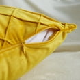thumbnail image 3 of HA-EMORE Velvet Decorative Pleated Throw Pillow Covers Soft Solid Square Cushion Case for Couch Pack of 2 20*20inch yellow, 3 of 5