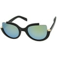 thumbnail image 3 of zeroUV - Women's Semi-Rimless Teardrop Colored Mirror Lens Oversize Sunglasses 53mm - 53mm, 3 of 5