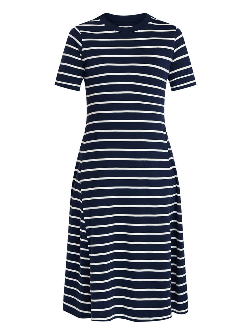 Time and Tru Women's Seamed Cotton Midi Dress, Sizes XS-XXXL - Walmart.com Time and Tru Women's Seamed Cotton Midi Dress, Sizes XS-XXXL - Walmart.com