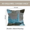 thumbnail image 4 of Teal and Brown Throw Pillows Covers Set of 2 Blue Gray Abstract Art Painting Aesthetic Modern Square Decorative Pillow Covers Soft Throw Pillows for Couch Sofa Bedroom, 18X18 Inches, 4 of 6