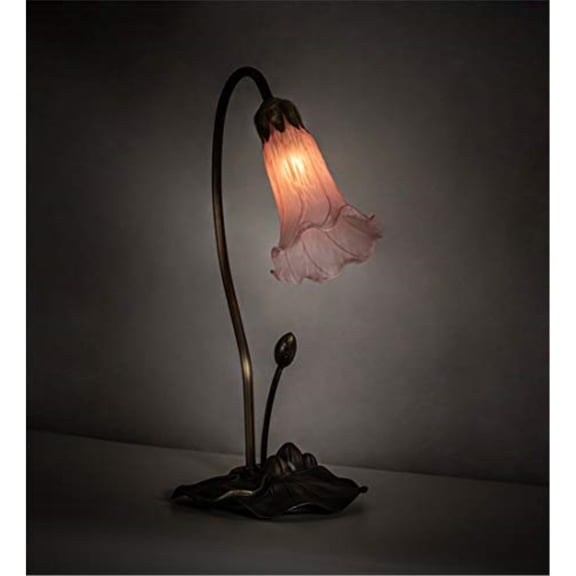 16" High Pink Tiffany Pond Lily Accent Lamp