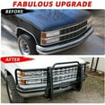 thumbnail image 2 of Kojem Front Black Bumper Protector Brush Grille Guard for 1988-1998 Chevrolet GMC Silverado Sierra Suburban Tahoe, 2 of 11