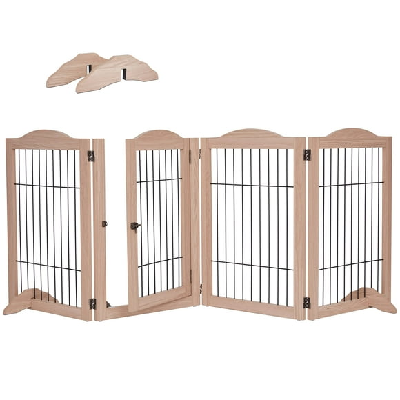 Pet Gate Arf Pets, 4 paneles configurables en 360°, 80 cm de ancho, madera