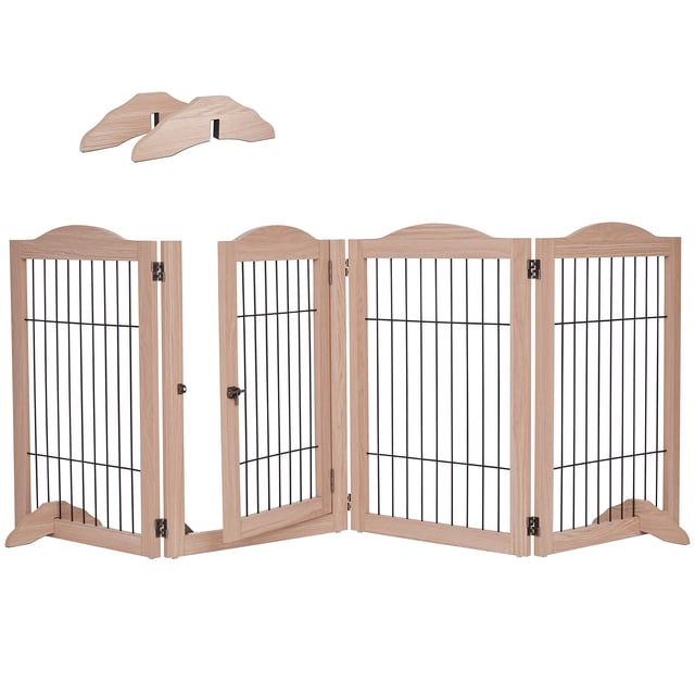 Pet Gate Arf Pets, 4 paneles configurables en 360°, 80 cm de ancho, madera