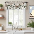 thumbnail image 2 of White Blanc Valance Curtain for Windows Watercolor Flower Floral Plants Barn Gate Farmhouse Rod Pocket Curtain Valances Short Window Treatments for Kitchen Bathroom Laundry Basement 60 x 18 Inch, 2 of 9