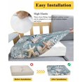 thumbnail image 5 of Blue Shell Coastal Couch Cushion Covers Stretch, Washable Sofa Seat Covers Individual Seat Cushion Sofa Slipcovers Summer Beach Nautical Starfish Coral Couch Cover Furniture Protector S-3PCS, 5 of 7