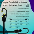 thumbnail image 3 of Latex Black Heavy Duty Outdoor 30 Inch Bungee Cords with Hook Bungee Straps 4Pcs30inch, 3 of 9