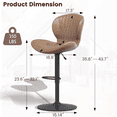 thumbnail image 7 of Waleaf Modern Adjustable Bar Stools Set of 2, Faux Leather Upholstered Swivel Counter Stools, Counter Height Bar Stools with Large Base, 7 of 7