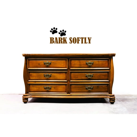 Bark Softly Animal Dog Paw Print Peel & Stick Sticker Vinyl Wall Decal - 8x20 Inches