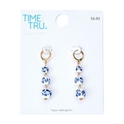 Time and Tru Floral Beaded Drop Earrings