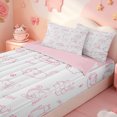 thumbnail image 3 of meiyoeat Mixed Pink Cat Cute Zipper Full Size Comforter Sets with Fitted Sheet and 2 Pillowcases,Girly Kitten Pattern Zipper Bedding Set,Pink Reversible,4-Piece, 3 of 7