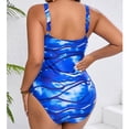 thumbnail image 4 of Pincandy Womens Plus Size Printed Backless One Piece Sporty Swimsuit Padded Wireless Slim Fit 4 Way Stretch Breathable for Beach Pool Summer Active Leisure Wear, 4 of 7