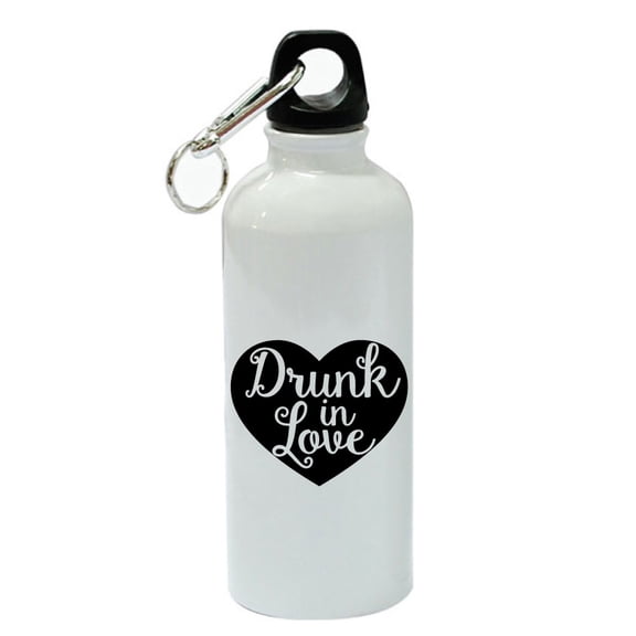 Drunk In Love Heart White Aluminum Sports 20 oz Water Bottle