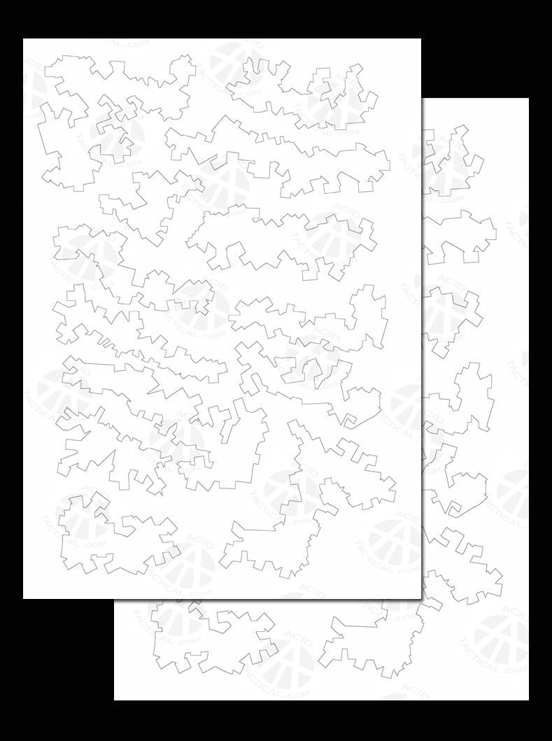 2 PACK Camouflage EasyPeel Spray Paint Cerakote Camo Gun Stencil WARPED DIGITAL